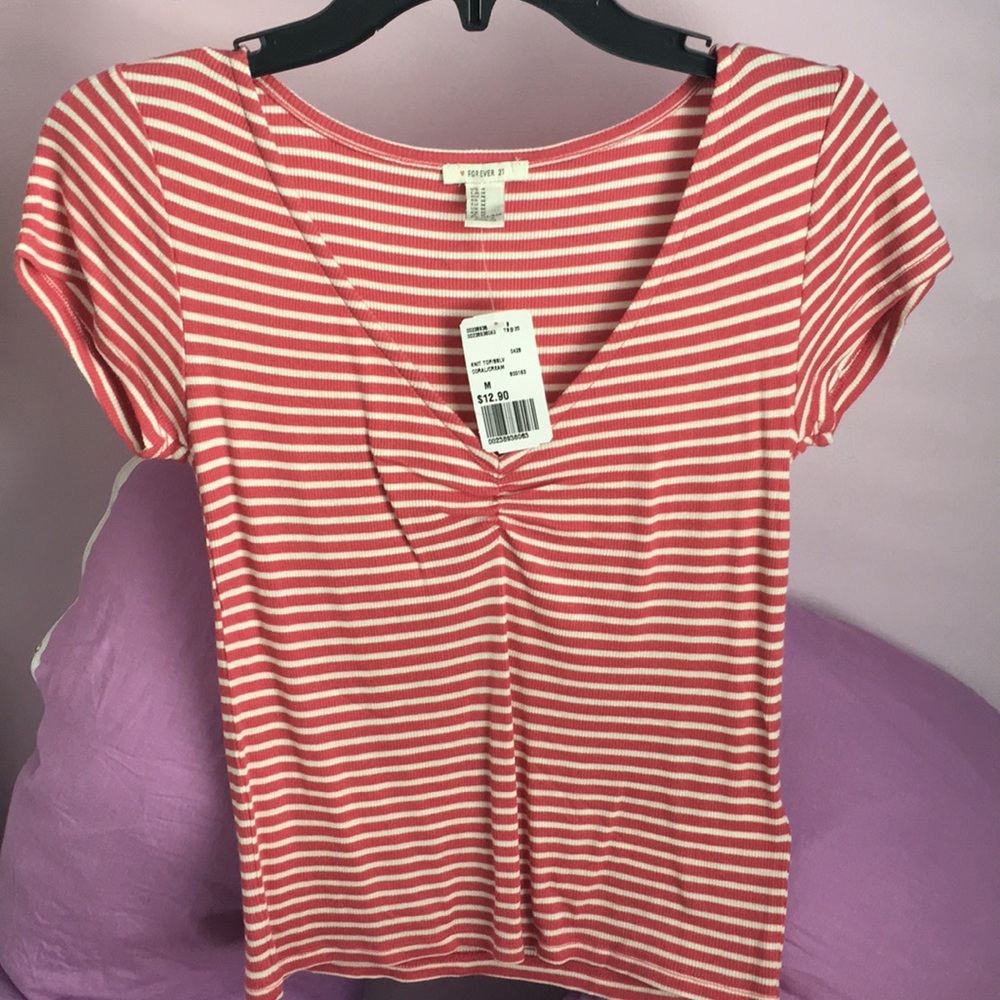 Ruched Striped Top